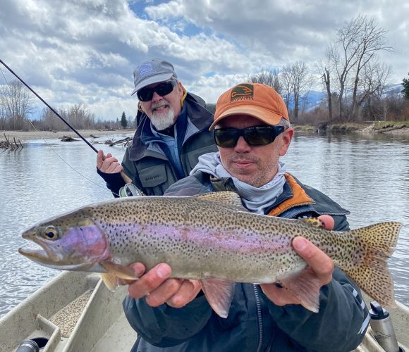 Jeff with a slab bow that shot like a freight train downstream - Montana Fly Fishing Guide Report