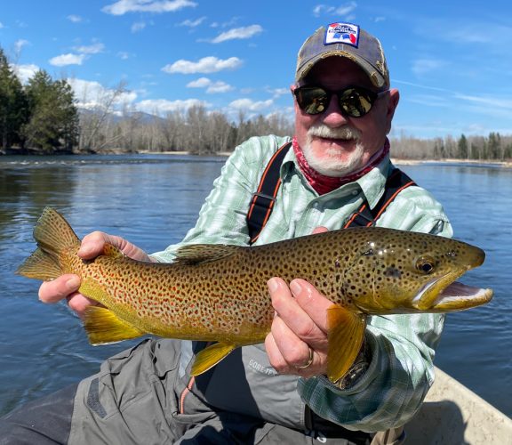 Gorgeous 21" brown that blasted Bob's dry in a tailout - Montana Fly Fishing Guide Report