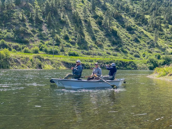 John hooked up with guide David - Fly Fishing the Missouri River 2024