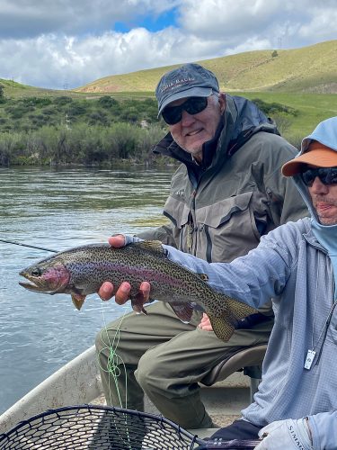 Steve with aa pretty rainbow - Fly Fishing the Missouri River 2024