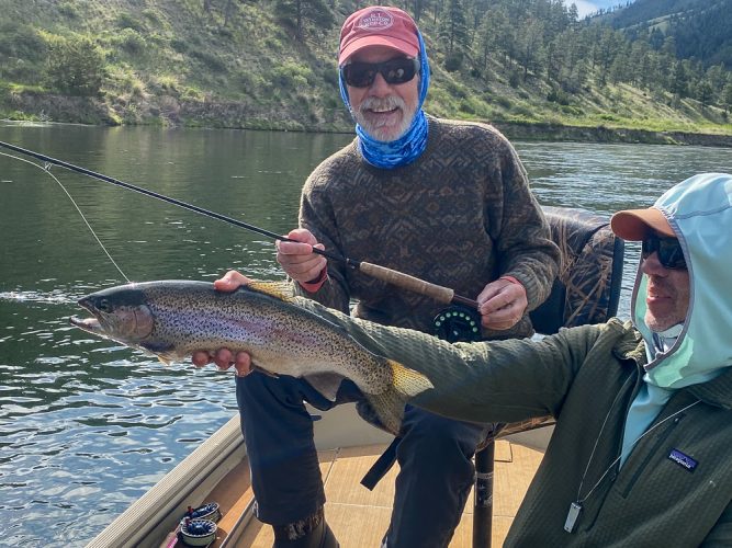 Jerome with a slab to start the day - Fly Fishing the Missouri River 2024