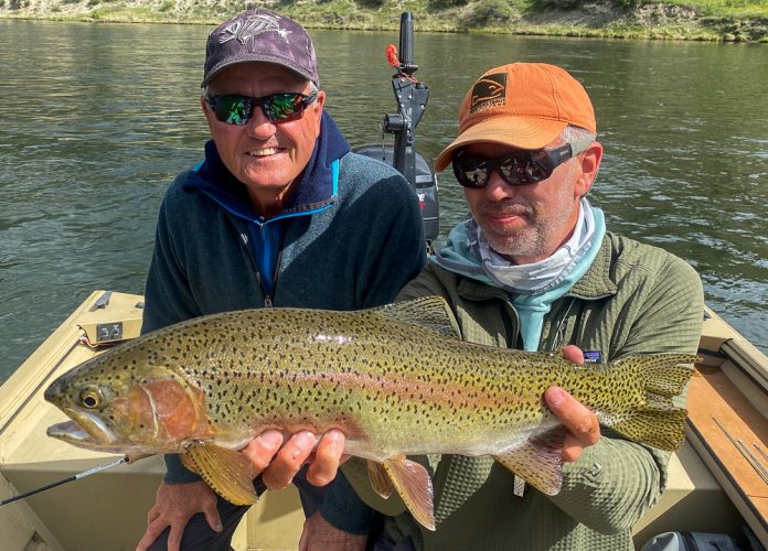 Eldon with a 24" beast - Fly Fishing the Missouri River 2024