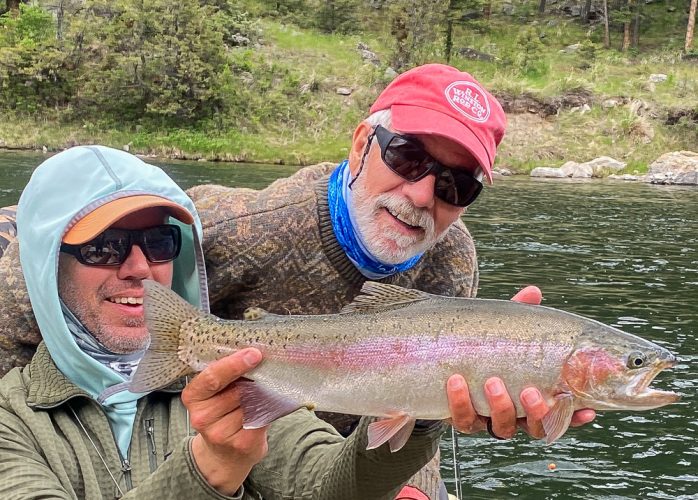 Jerome with a dime bright rainbow - Fly Fishing the Missouri River 2024