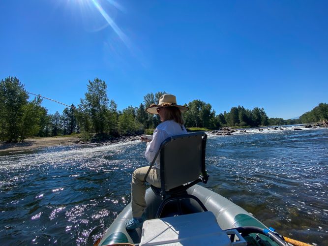 Hooked up below a diversion dam - Bitterroot Trout Fishing Guide