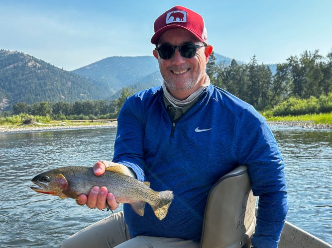 Wesley with a decent cutthroat - Montana Trout Fishing July Report