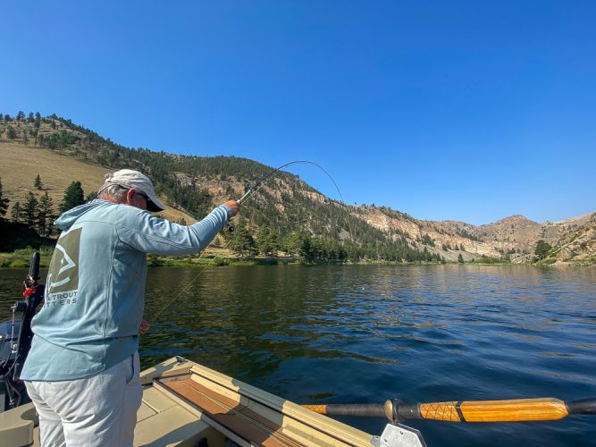 Hooked up in the middle river - Montana Trout Fishing July Report