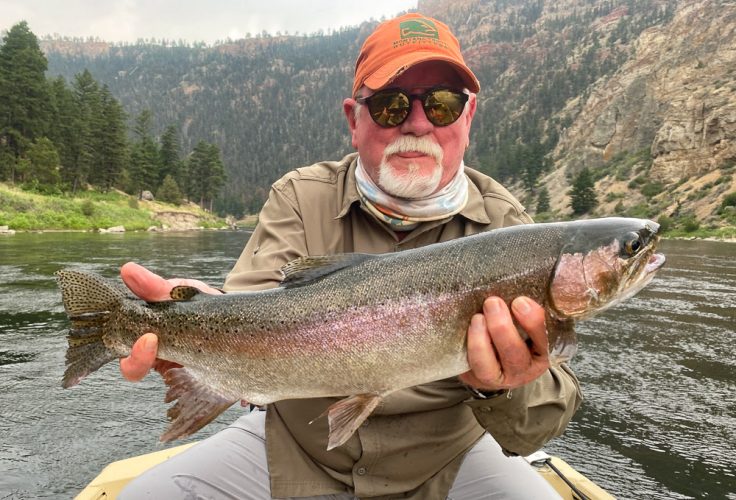 Bob capped off the day with this monster rainbow on a 16 dry fly - Best Montana Fishing