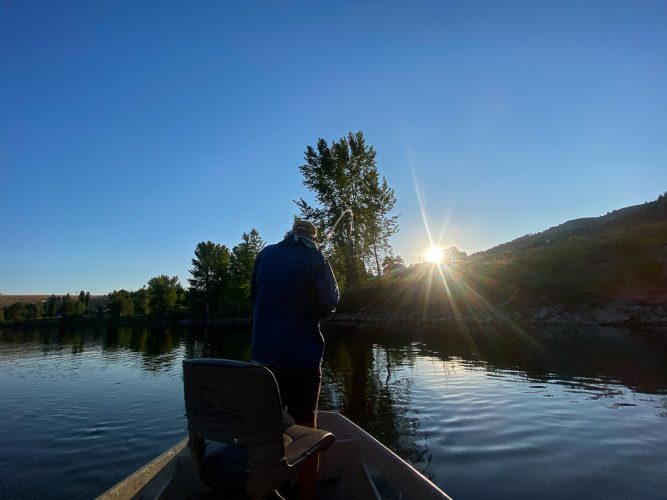 Jim hooked up right out of the gate - Bitterroot Trout Fishing Guide