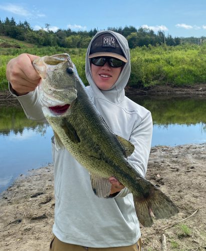 Thomas with a nice largemouth - August Fishing