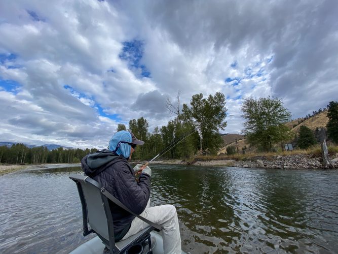 Jim spent plenty of time with a bent rod today - Fall Fishing in Montana