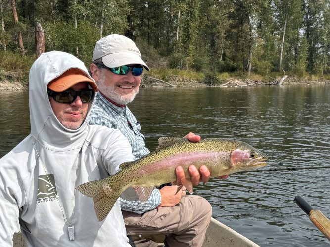 Mark fooled this big bow on a mahogany dry - Fall Fishing in Montana